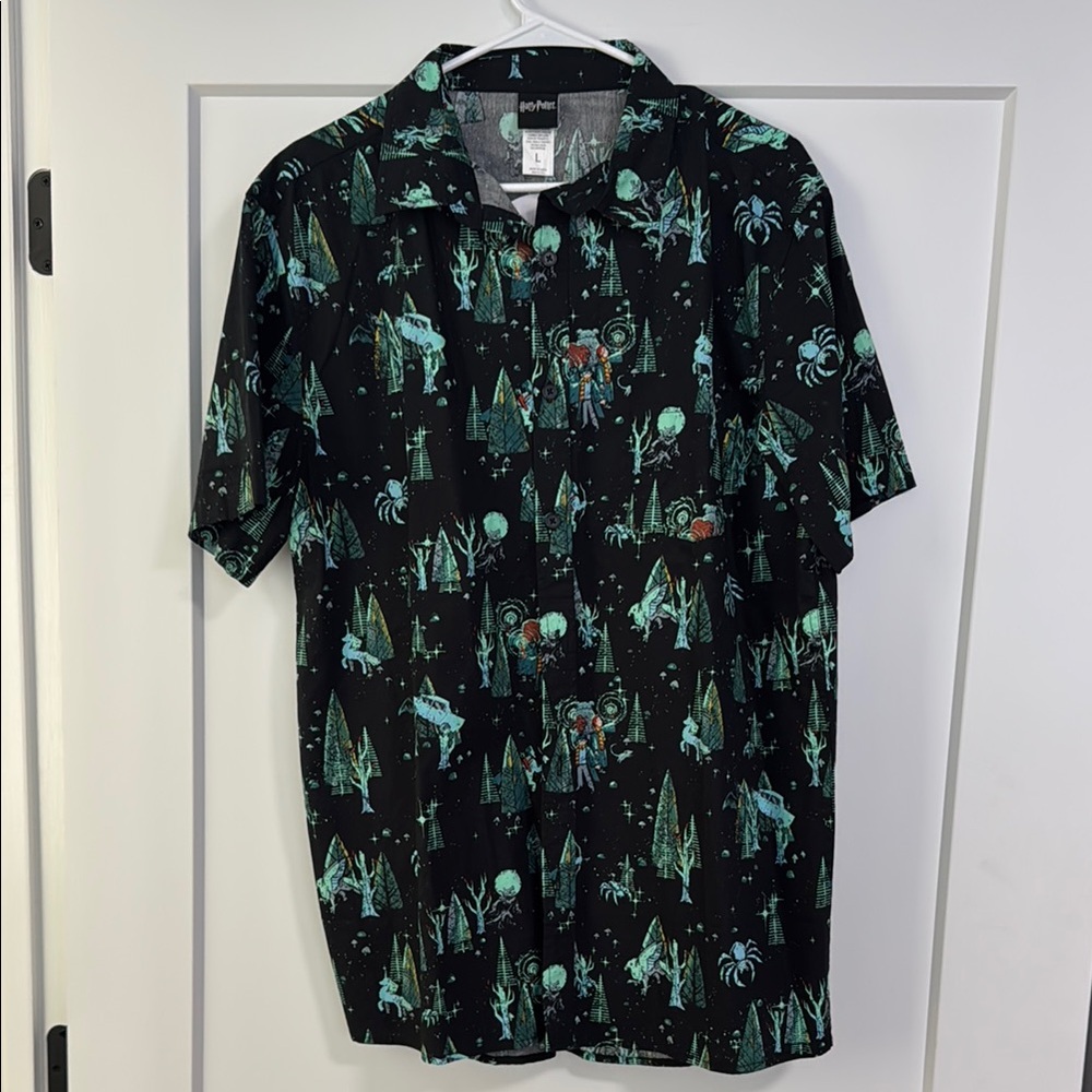 Harry Potter Men’s short sleeve button up L
